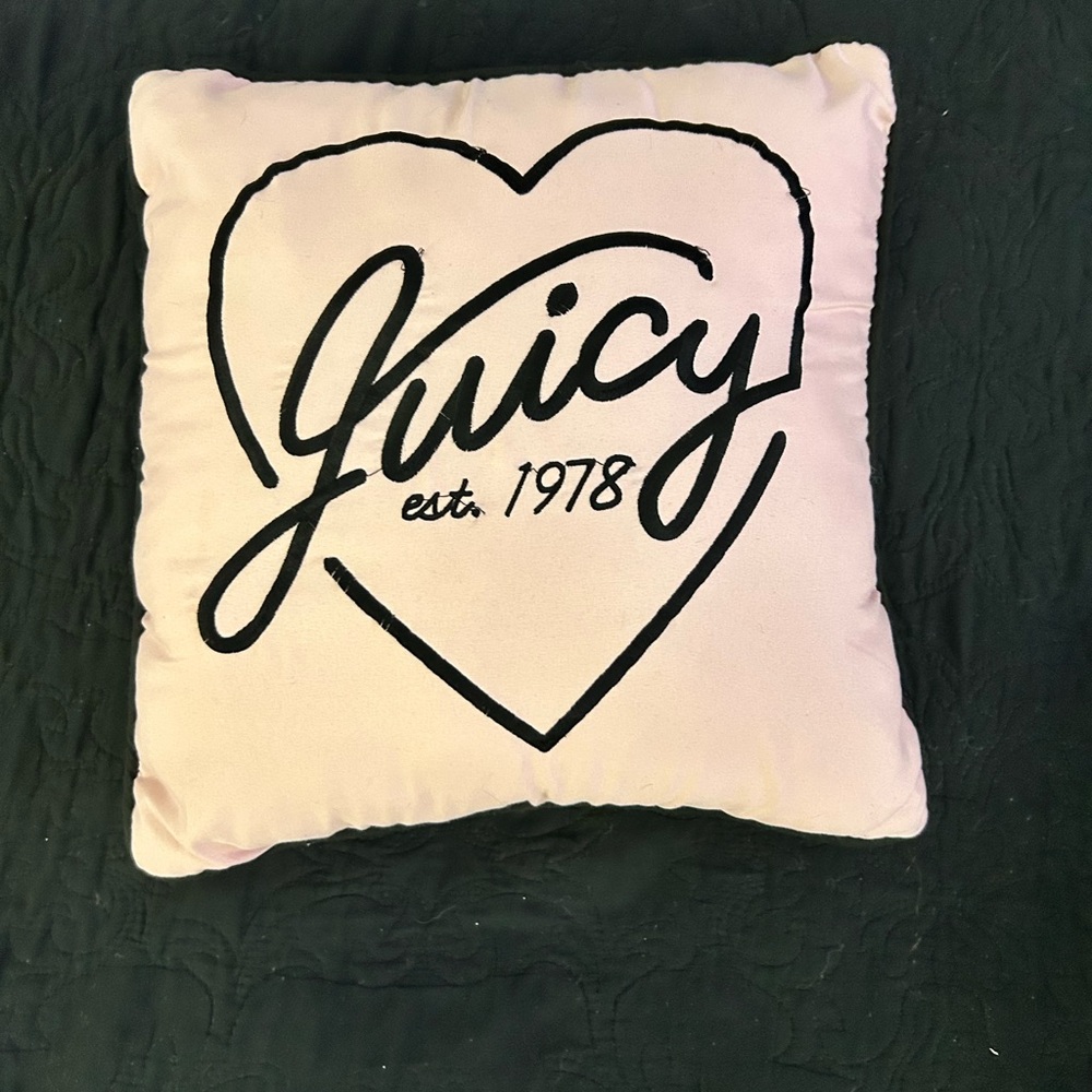 Juicy Couture Pink Heart Logo Pillow